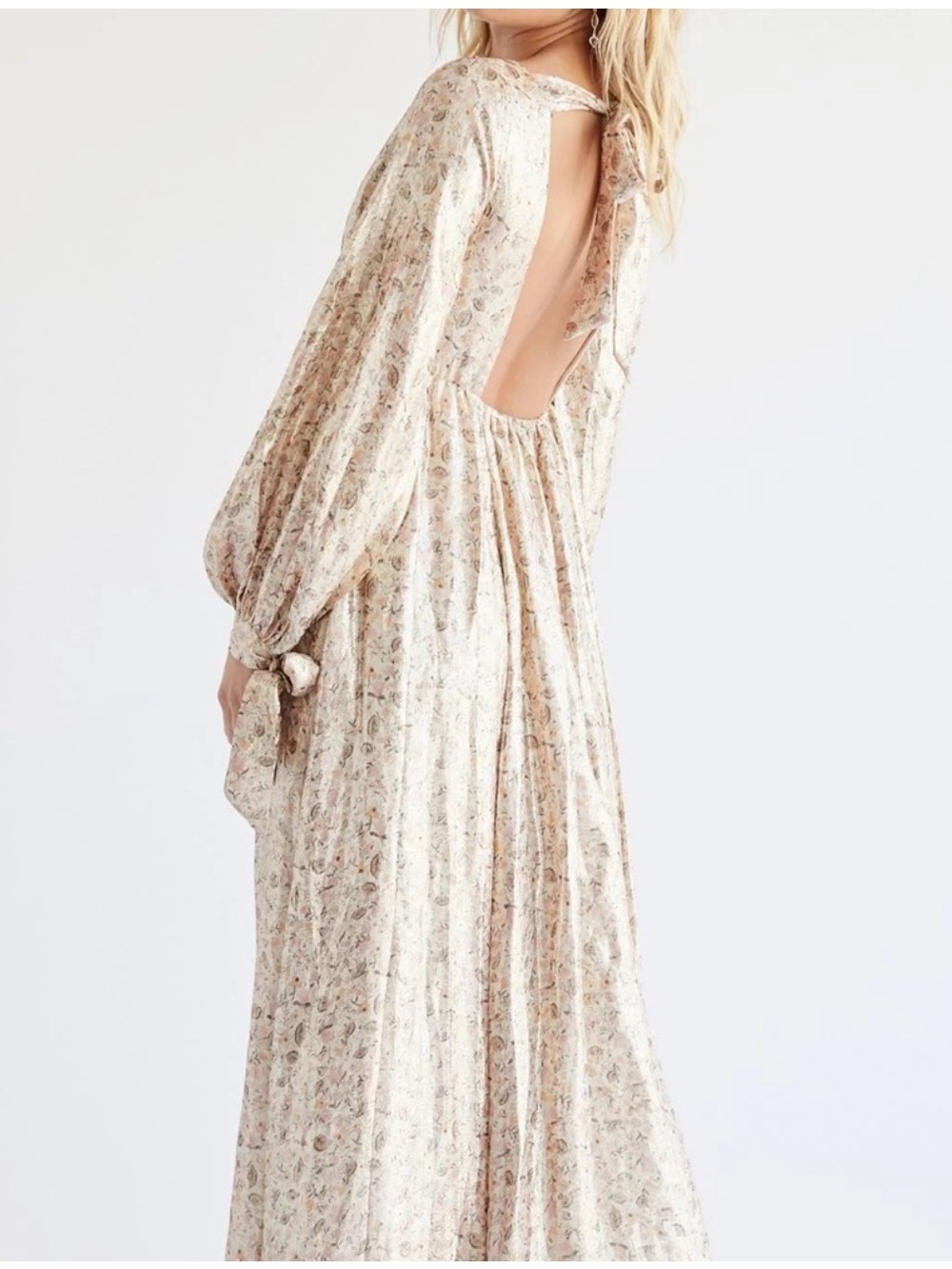 Free People Luxalina Metallic Maxi Retail $400 - Picture 2 of 9